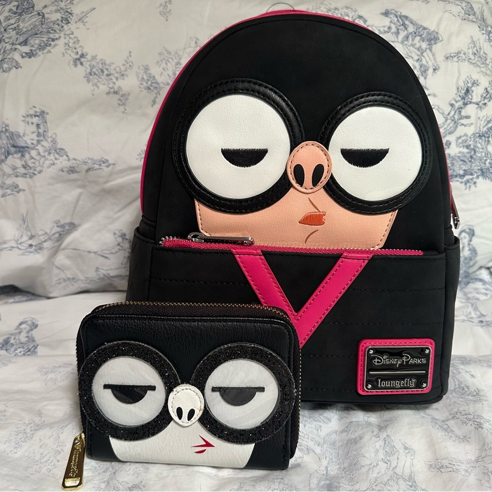NWT RARE Disney Parks Loungefly Mini Backpack - Edna Mode with Matching Wallet